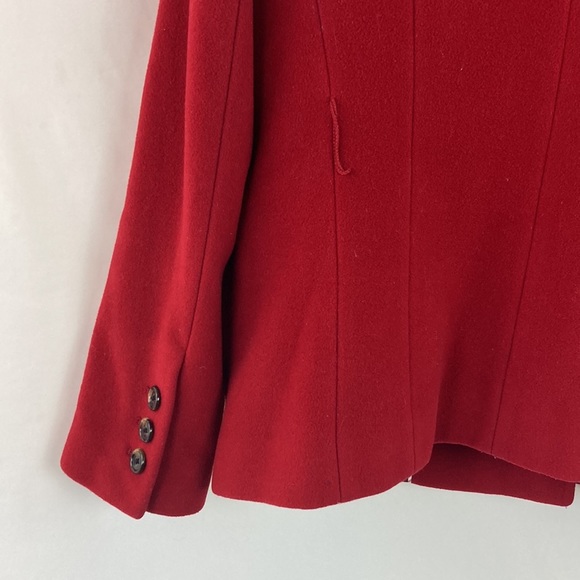 LANDS End Red Wool Blend Coat - Picture 6 of 8